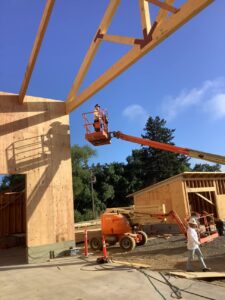 crew on boom, trusses, working thumbnail