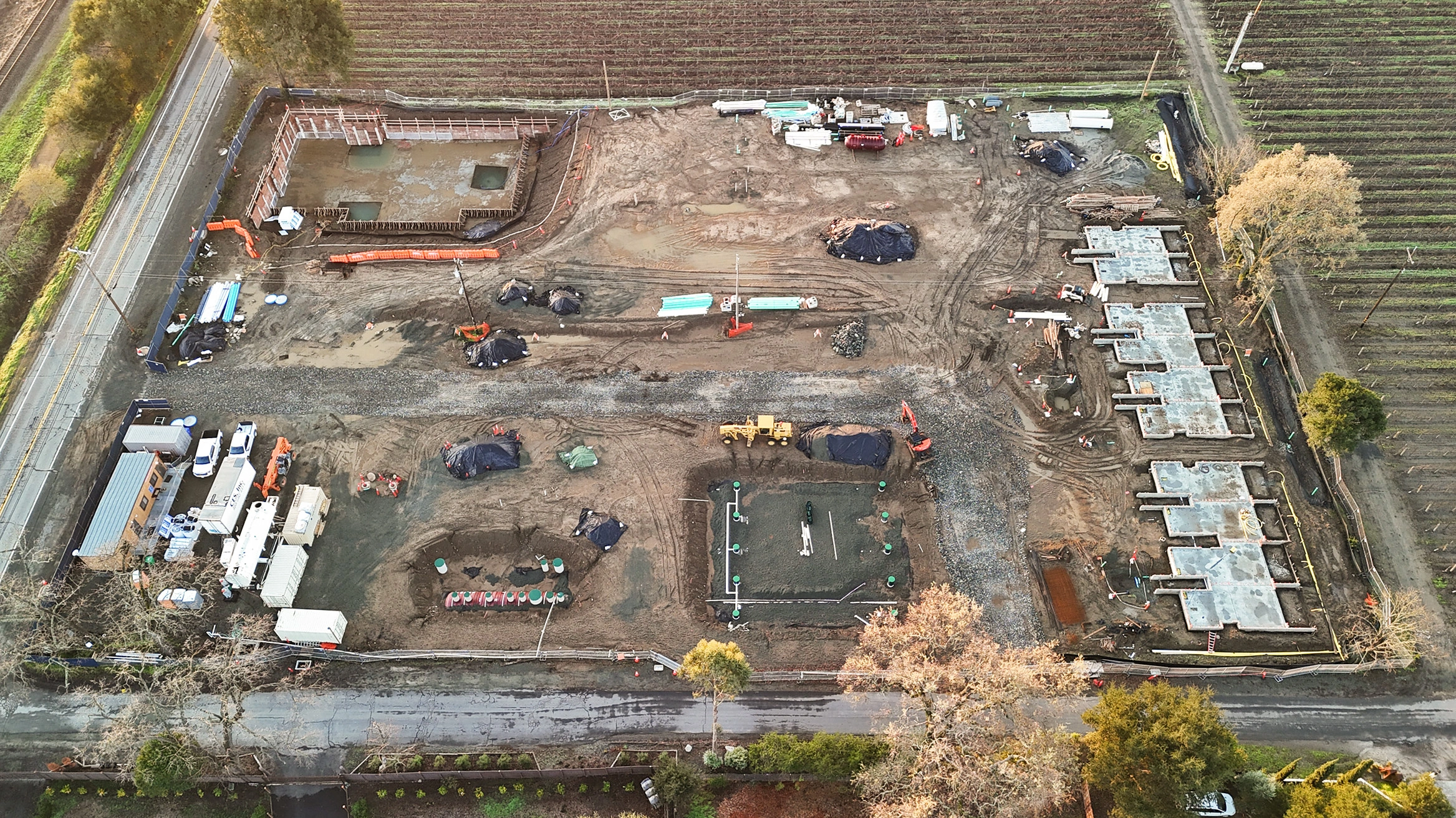 The Elene construction drone shot